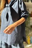 Paloma Tela Neckerchief Blouse Navy